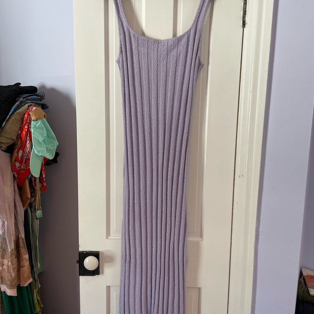 Free People Lavender Ribbed Midi Dress